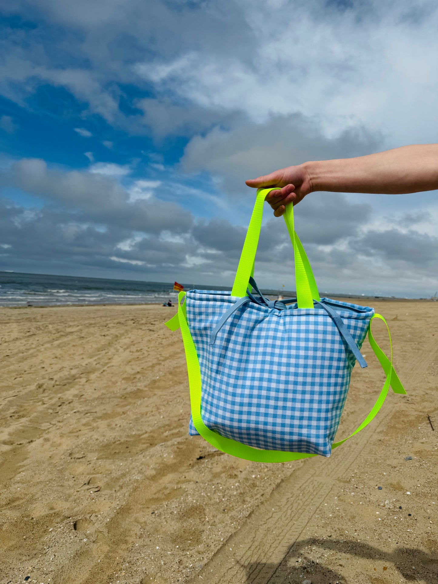 Shopping Bag - Checkered light blue